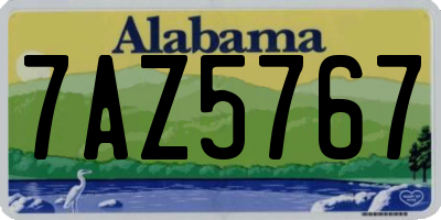 AL license plate 7AZ5767