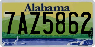 AL license plate 7AZ5862