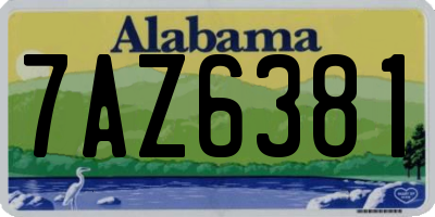 AL license plate 7AZ6381