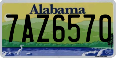 AL license plate 7AZ6570
