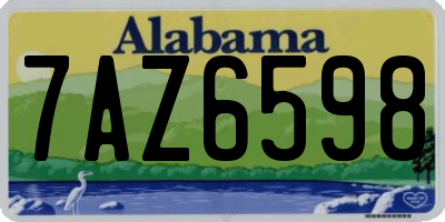 AL license plate 7AZ6598