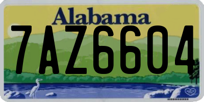 AL license plate 7AZ6604