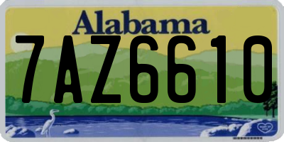 AL license plate 7AZ6610
