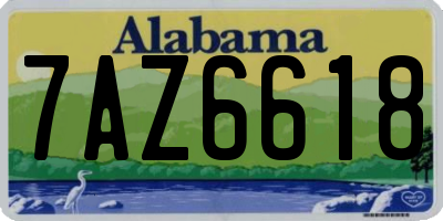 AL license plate 7AZ6618