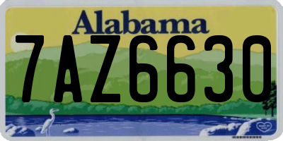 AL license plate 7AZ6630