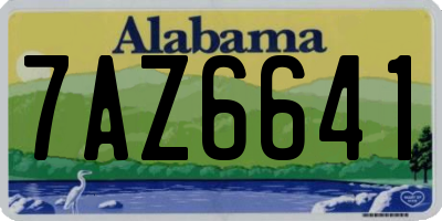 AL license plate 7AZ6641