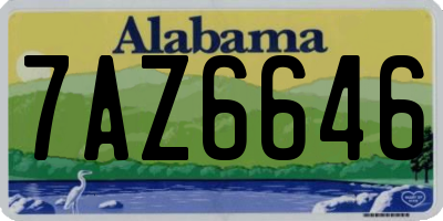 AL license plate 7AZ6646