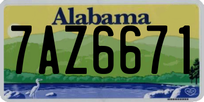 AL license plate 7AZ6671