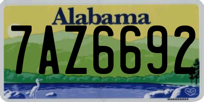 AL license plate 7AZ6692