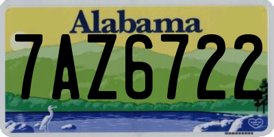 AL license plate 7AZ6722