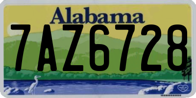 AL license plate 7AZ6728