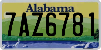 AL license plate 7AZ6781