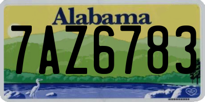 AL license plate 7AZ6783