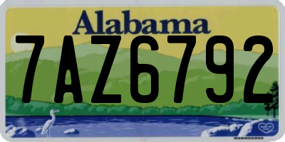 AL license plate 7AZ6792