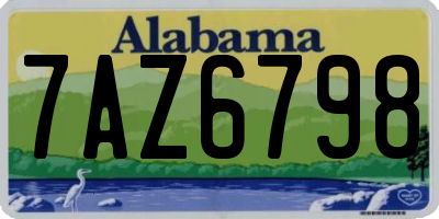 AL license plate 7AZ6798