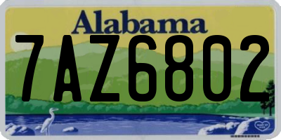 AL license plate 7AZ6802