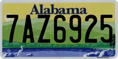 AL license plate 7AZ6925