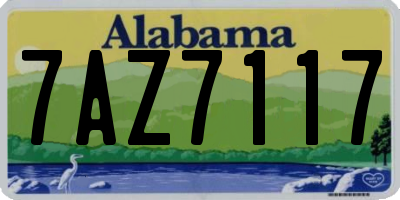 AL license plate 7AZ7117