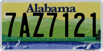 AL license plate 7AZ7121