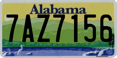 AL license plate 7AZ7156