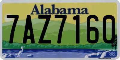 AL license plate 7AZ7160
