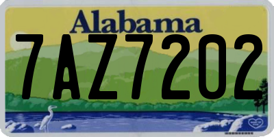 AL license plate 7AZ7202