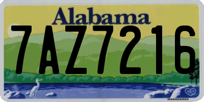 AL license plate 7AZ7216