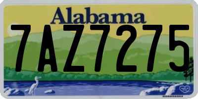 AL license plate 7AZ7275