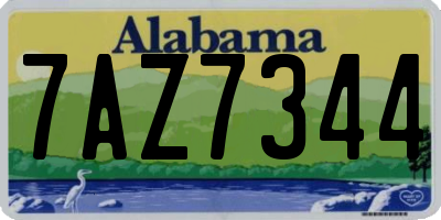 AL license plate 7AZ7344