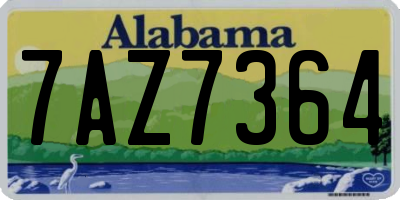AL license plate 7AZ7364