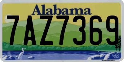 AL license plate 7AZ7369