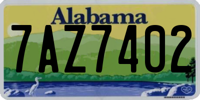 AL license plate 7AZ7402