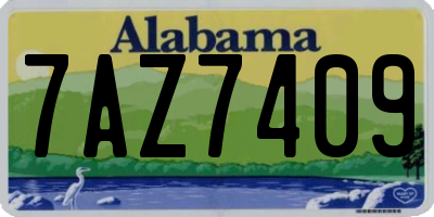 AL license plate 7AZ7409