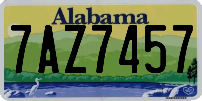 AL license plate 7AZ7457