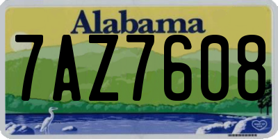 AL license plate 7AZ7608
