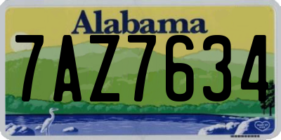 AL license plate 7AZ7634