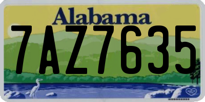 AL license plate 7AZ7635