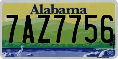 AL license plate 7AZ7756