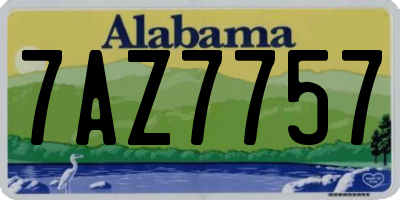 AL license plate 7AZ7757