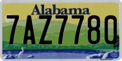 AL license plate 7AZ7780