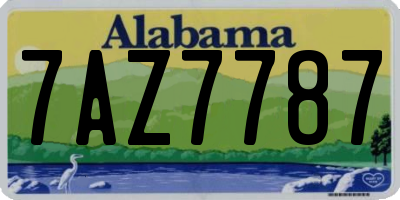 AL license plate 7AZ7787