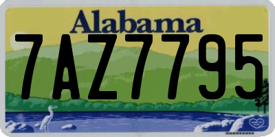 AL license plate 7AZ7795