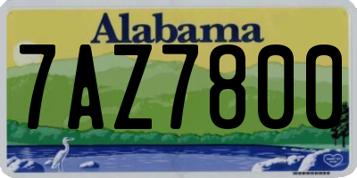 AL license plate 7AZ7800