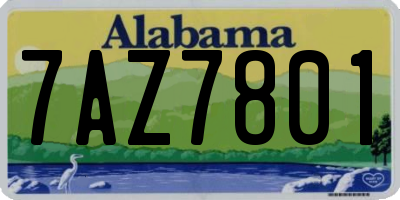 AL license plate 7AZ7801