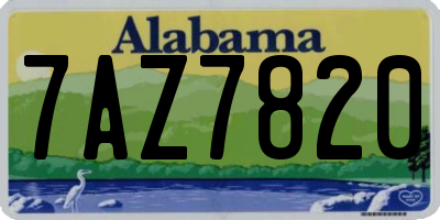 AL license plate 7AZ7820