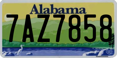 AL license plate 7AZ7858