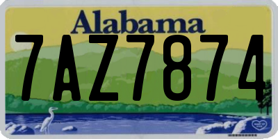 AL license plate 7AZ7874