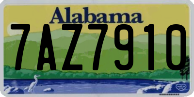 AL license plate 7AZ7910
