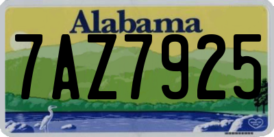 AL license plate 7AZ7925