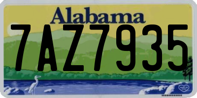 AL license plate 7AZ7935